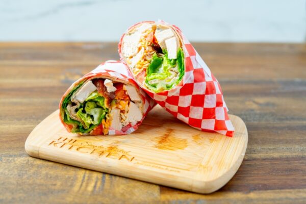 A chicken bacon ranch wrap, made fresh at Simply Baked Catering Inc. in Winchester, Ontario.