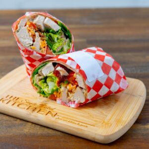 A chicken bacon ranch wrap, made fresh at Simply Baked Catering Inc. in Winchester, Ontario.