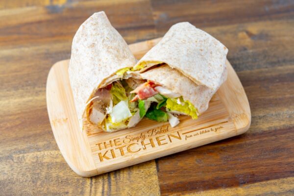 A chicken Caesar wrap, made fresh at Simply Baked Catering Inc. in Winchester, Ontario.