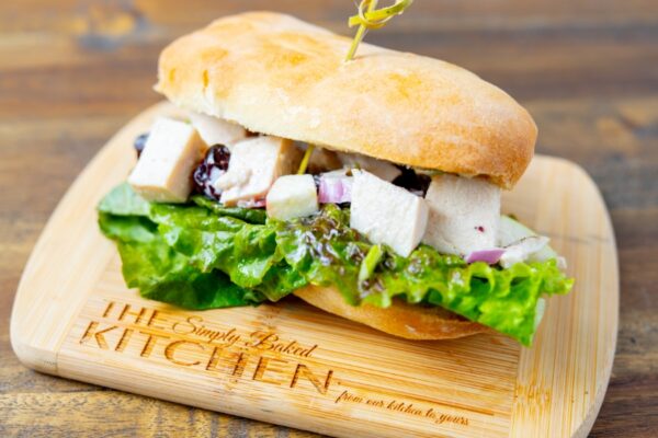 A chicken salad sandwich, made fresh at Simply Baked Catering Inc. in Winchester, Ontario.